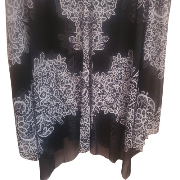 INC Asymmetrical Tank Top Sz L/XL Black Sheer Boho Flowy Whimsigoth Dark Witchy - Picture 4 of 7